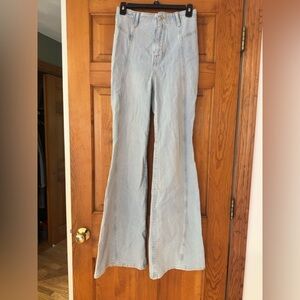 Free People Light Blue Flare Jeans